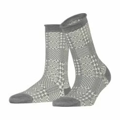 ESPRIT Woodland Socken, Hahnentritt, Für Damen 3400 LIGHT GREY